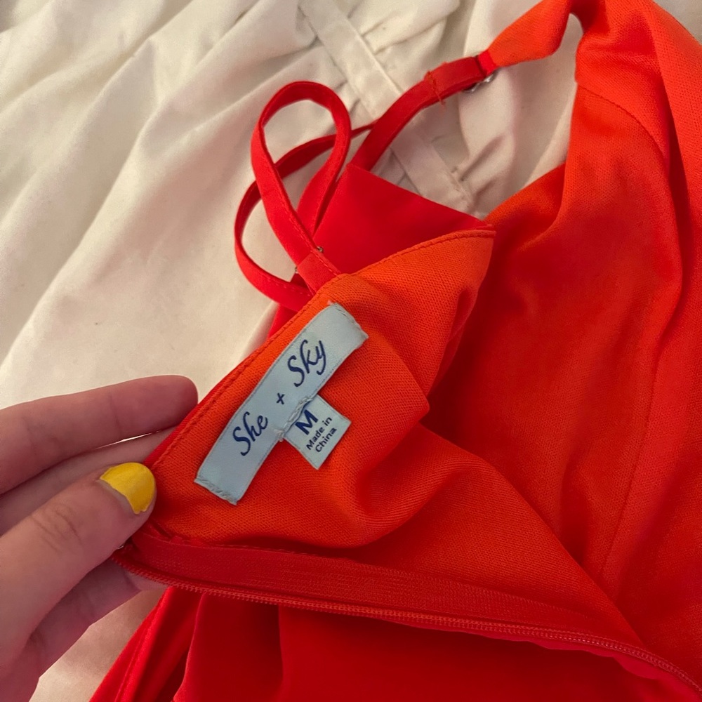Red/Coral Romper - Picture 6 of 6